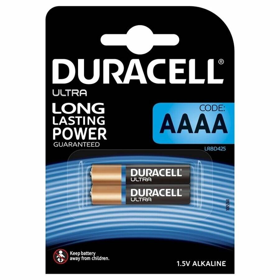 Verpackung für Duracell Ultra AAAA-Batterie, mit Hervorhebung von 