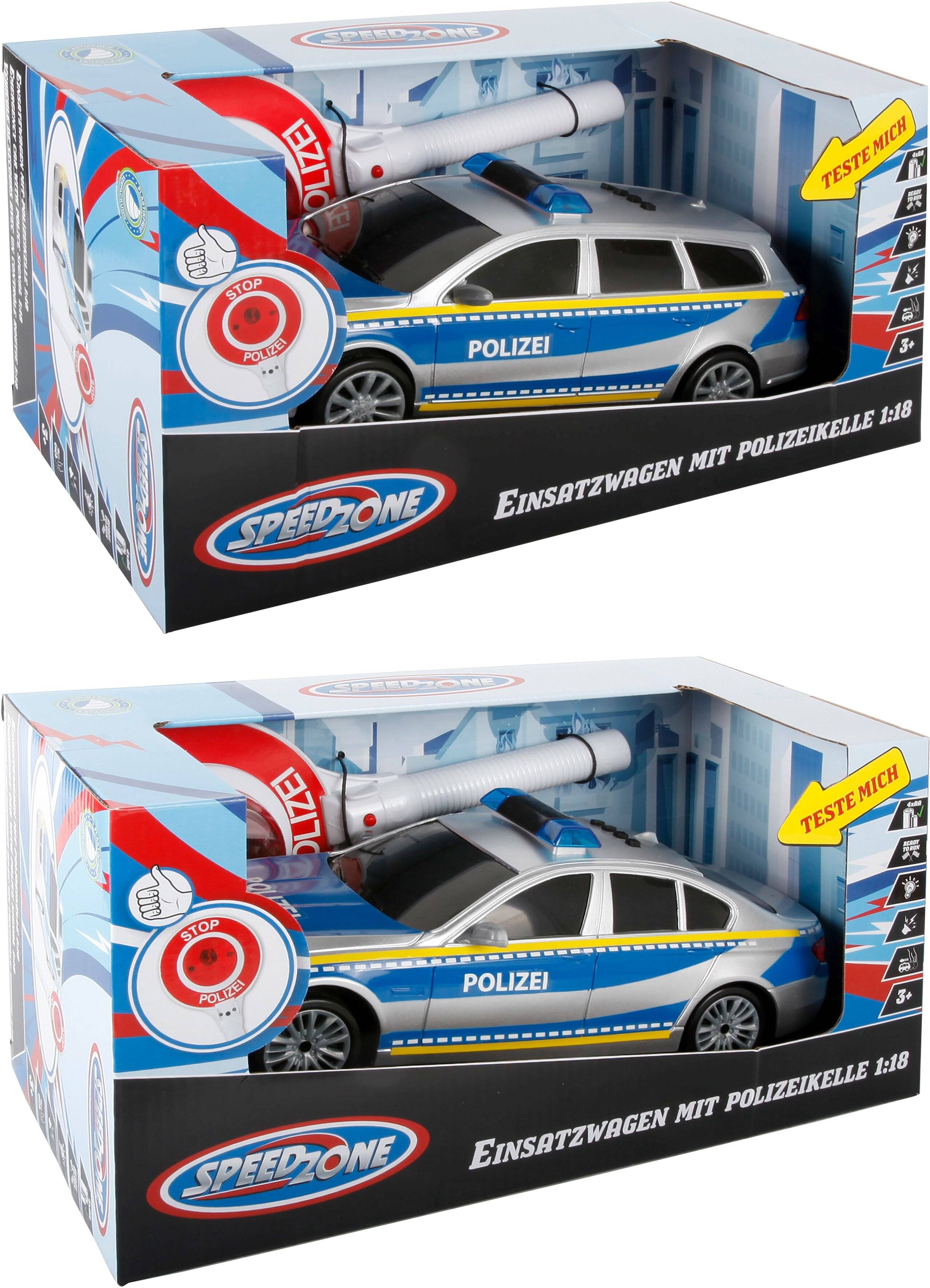 Vedes Speedzone Polizeiauto mit Polizeikelle