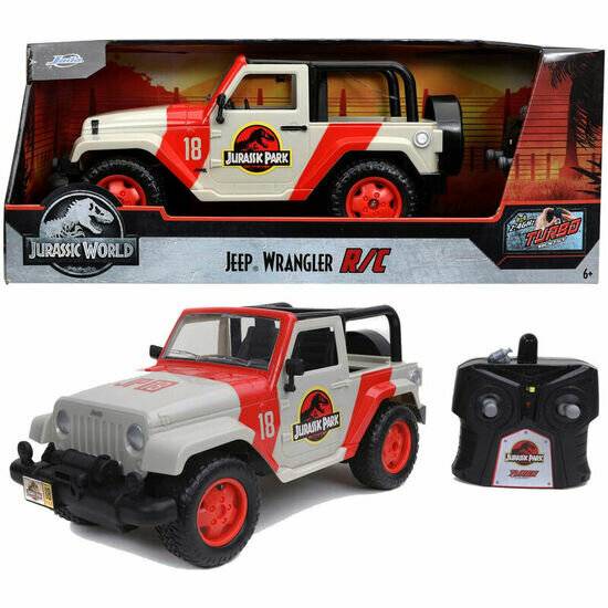 Jada Toys Jurassic Park RC Jeep Wrangler (beige/rot, 1:16)