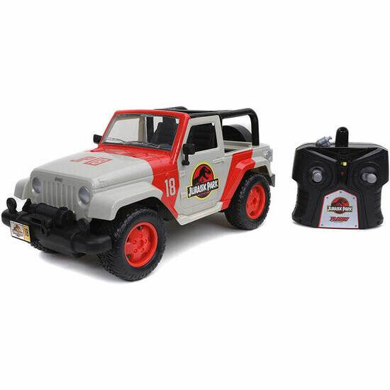 Jada Toys Jurassic Park RC Jeep Wrangler (beige/rot, 1:16)