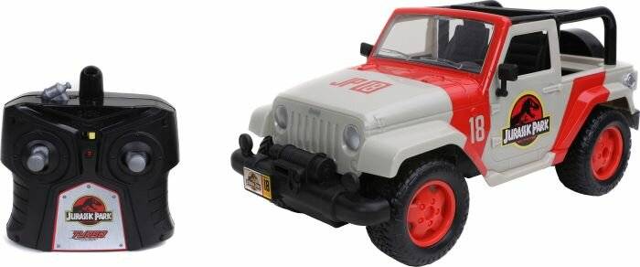 Jada Toys Jurassic Park RC Jeep Wrangler (beige/rot, 1:16)