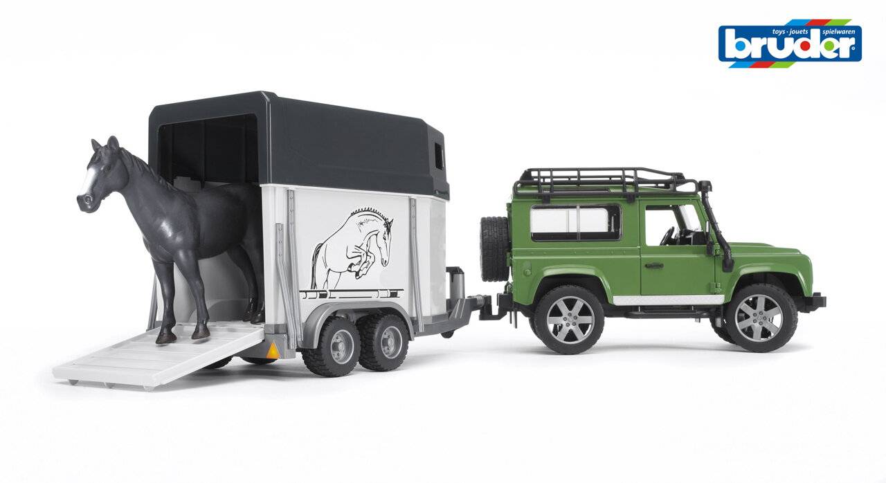 bruder Land Rover Defender mit PferdeanhÃ¤nger