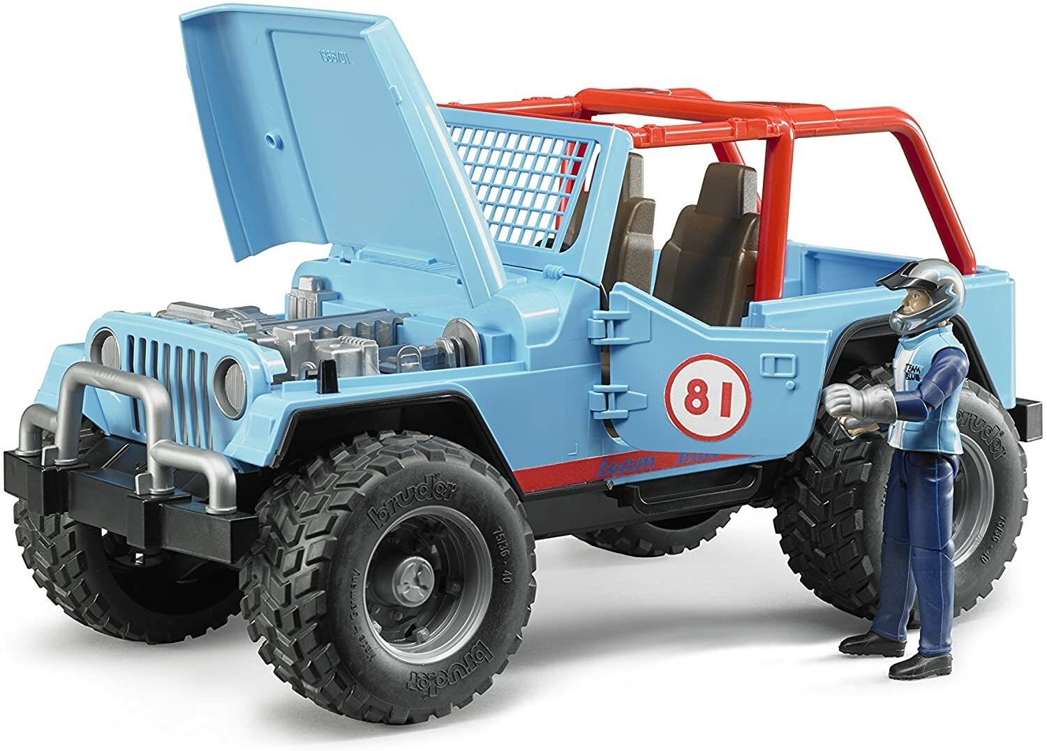bruder Jeep Cross Country Racer mit Rennfahrer, Modellfahrzeug (blau)
