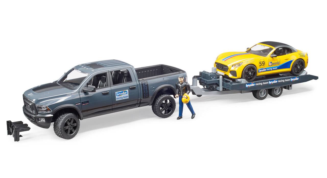 bruder RAM 2500 Power Wagon und Roadster Bruder Racing Team, Modellfahrzeug