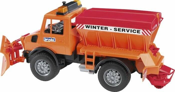 bruder MB-Unimog Winterdienst mit RÃ ¤ umschild, Modellfahrzeug