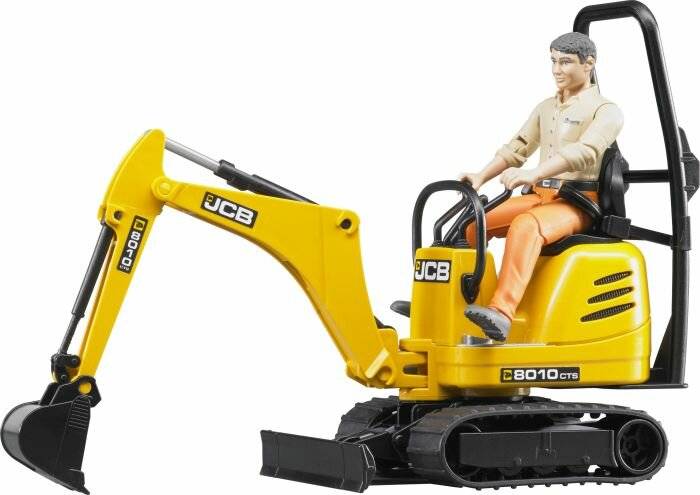 bruder JCB Mikrobagger 8010 CTS und Bauarbeiter, Modellfahrzeug (gelb)