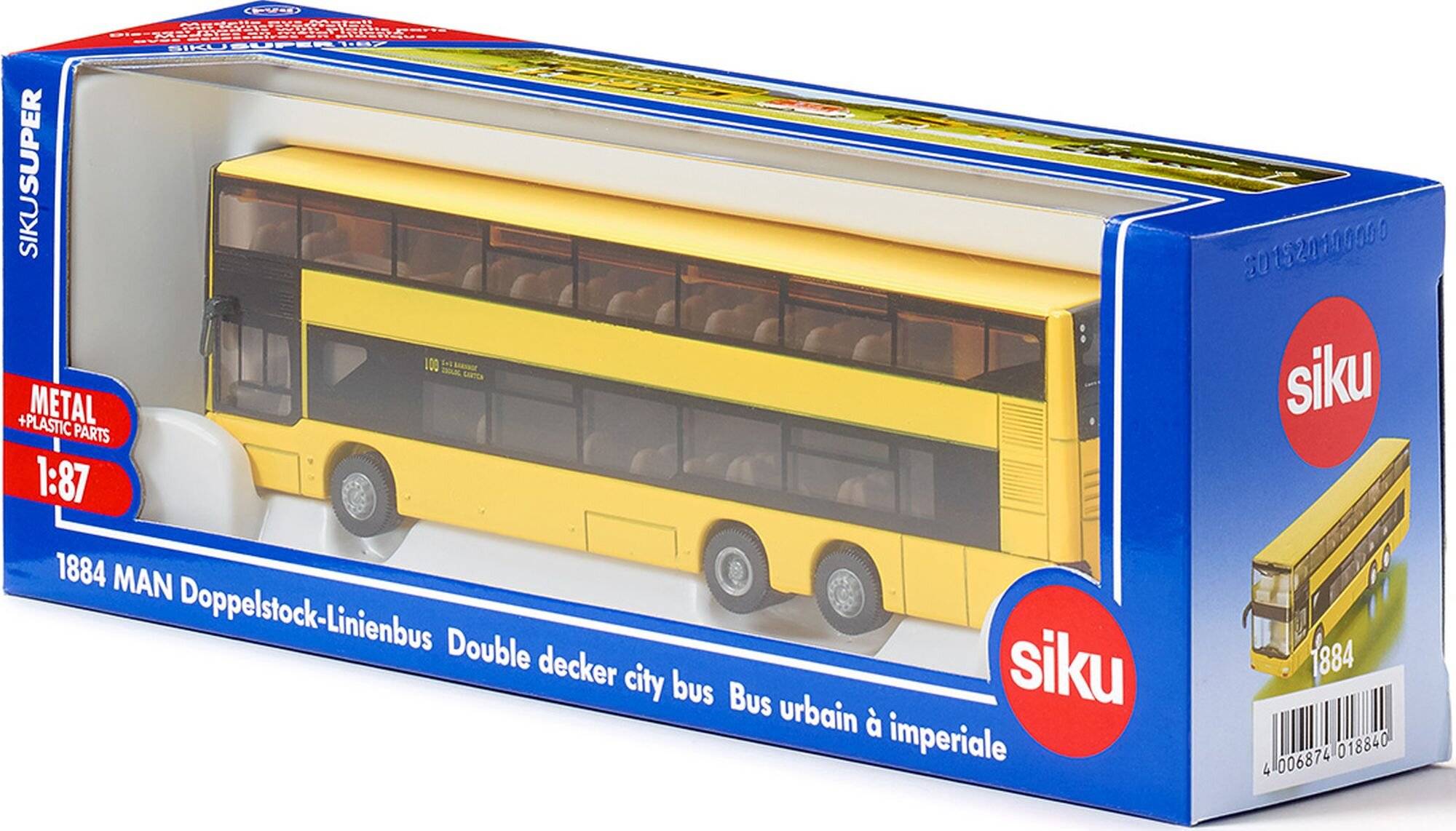SIKU SUPER MAN Doppelstock-Linienbus, Modellfahrzeug (gelb)