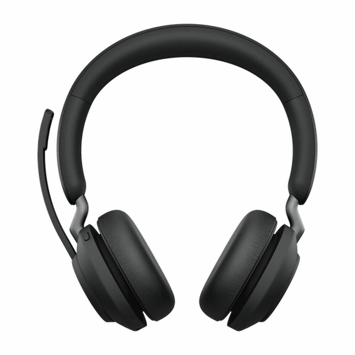 Schwarze Over-Ear-Kopfhörer mit angebrachtem Mikrofon, entwickelt für komfortablen Audio-Genuss und Kommunikation.