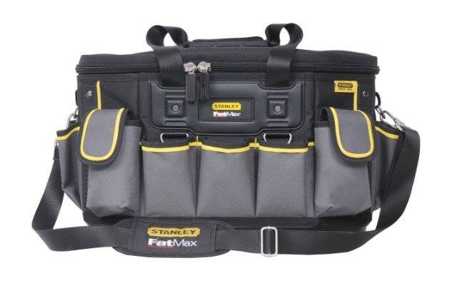 Stanley FatMax Werkzeugtasche / Werkzeugbeutel (50x33x31cm, mit runder Öffnung, formstabile Konstruktion, leicht zugängliche Fächer, ergonomischer