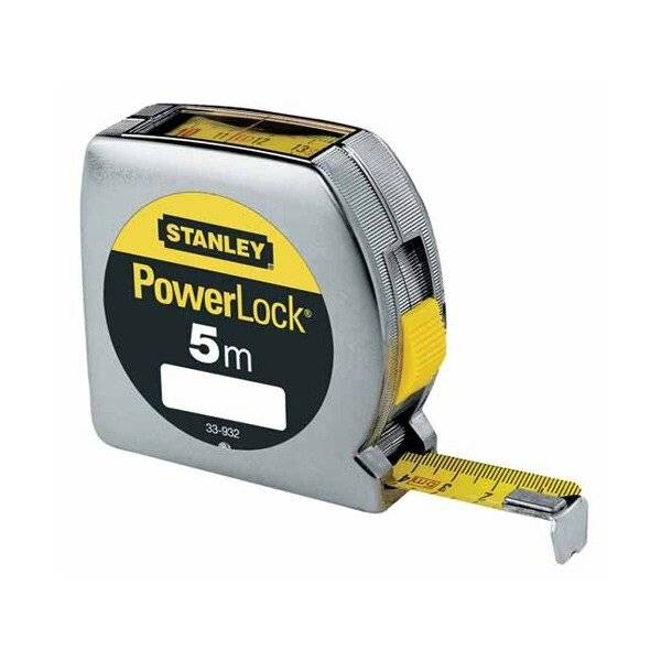 Stanley STANLEY Taschenrollbandmaß PowerLock L.5m B.19mm mm/cm EGII Ku.Sichtfenster SB - 0-33-932