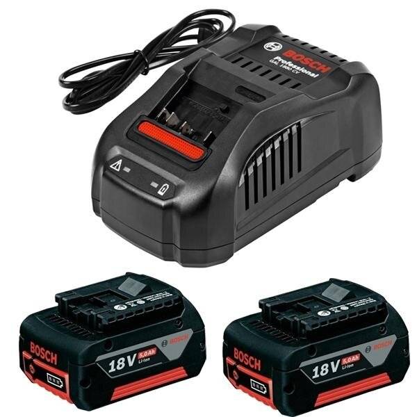 Bosch Starter-Set 18V (2x GBA 18V 5.0Ah + GAL 1880 CV Professional), LadegerÃ ¤ t (schwarz, 2x Akku + LadegerÃ ¤ t, AMPShare