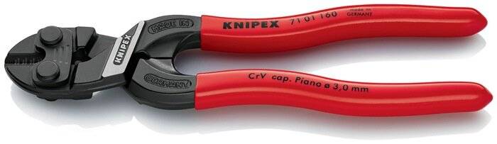 Zangen von 'KNIPEX' mit roten Griffen, ausgezeichnet mit der Beschriftung 'CrV cap. Piano', entwickelt für dauerhafte und präzise Schneidaufgaben.