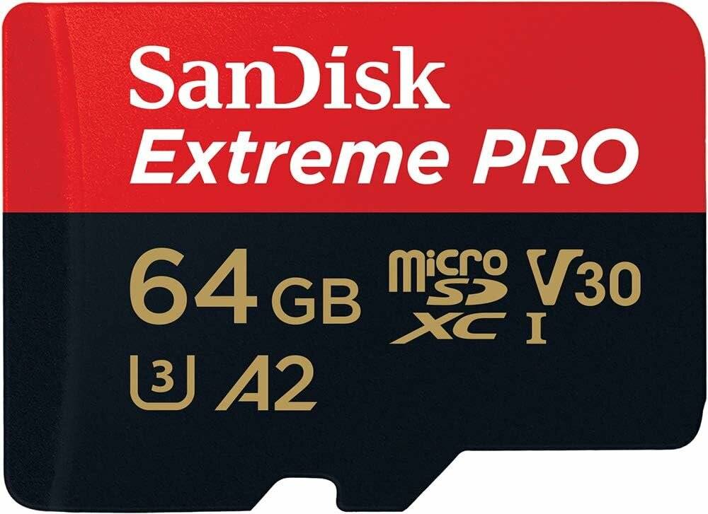 Extreme PRO 64 GB microSDXC (UHS-I U3, Class 10, V30, A2)
