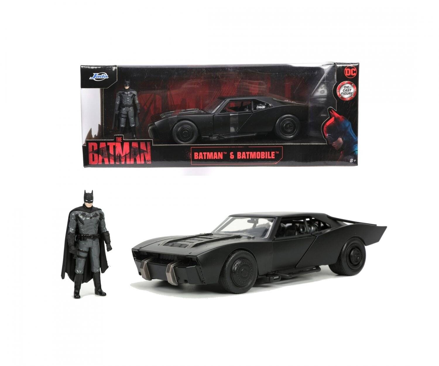 DC Comics Der Batman Batmovil Metall Auto + Batman Figur Set