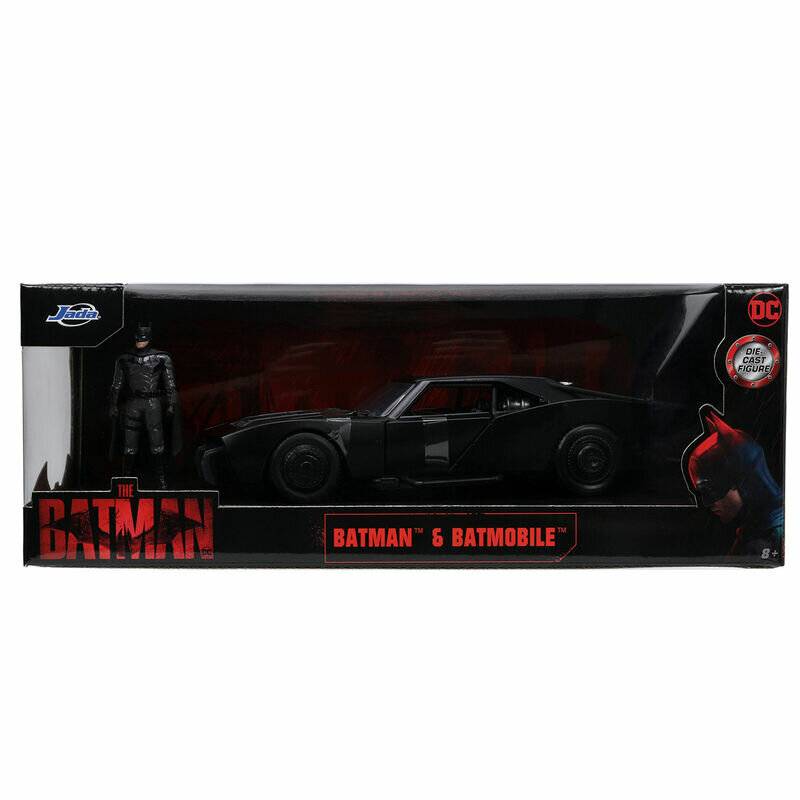 DC Comics Der Batman Batmovil Metall Auto + Batman Figur Set