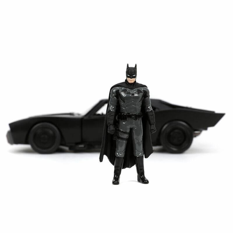 DC Comics Der Batman Batmovil Metall Auto + Batman Figur Set
