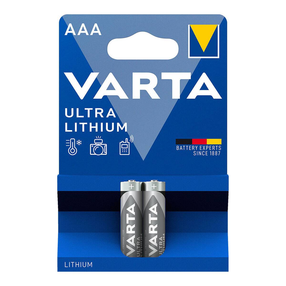 Batterie Lithium Ultra Varta AAA, Micro, FR03 2er Pack