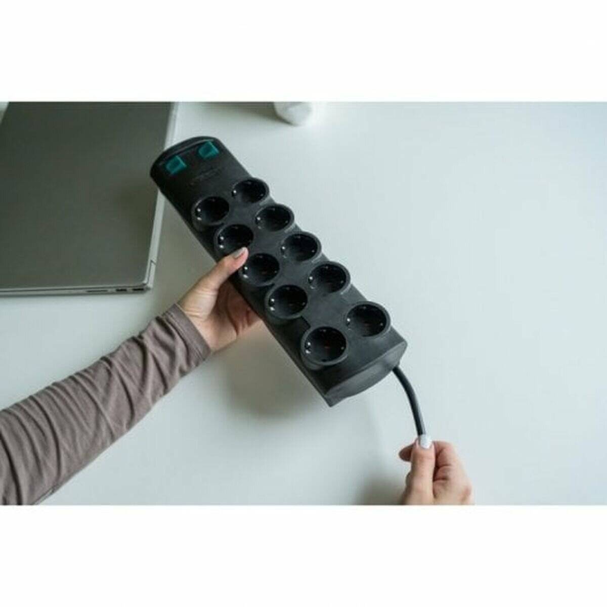 Brennenstuhl Primera-Line Steckdosenleiste 10-fach Duo (schwarz, 2 Meter)