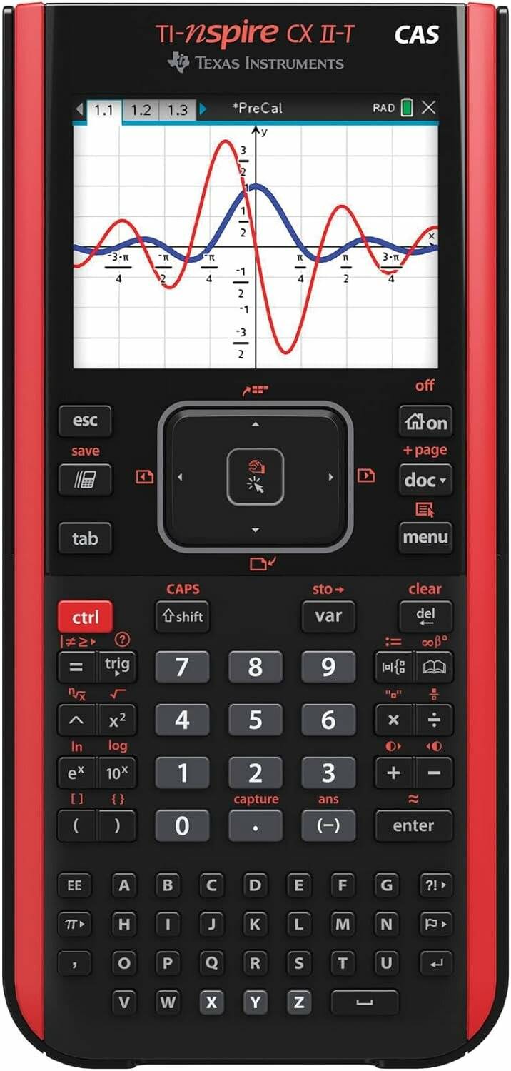 TEXAS INSTRUMENTS TI-Nspire CX II-T CAS Grafikrechner schwarz/rot