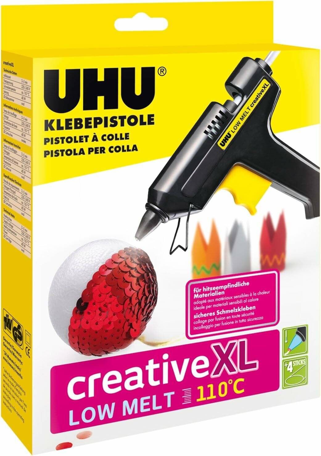 UHU creative XL LOW MELT 110°C Niedrigtemperatur-Klebepistole