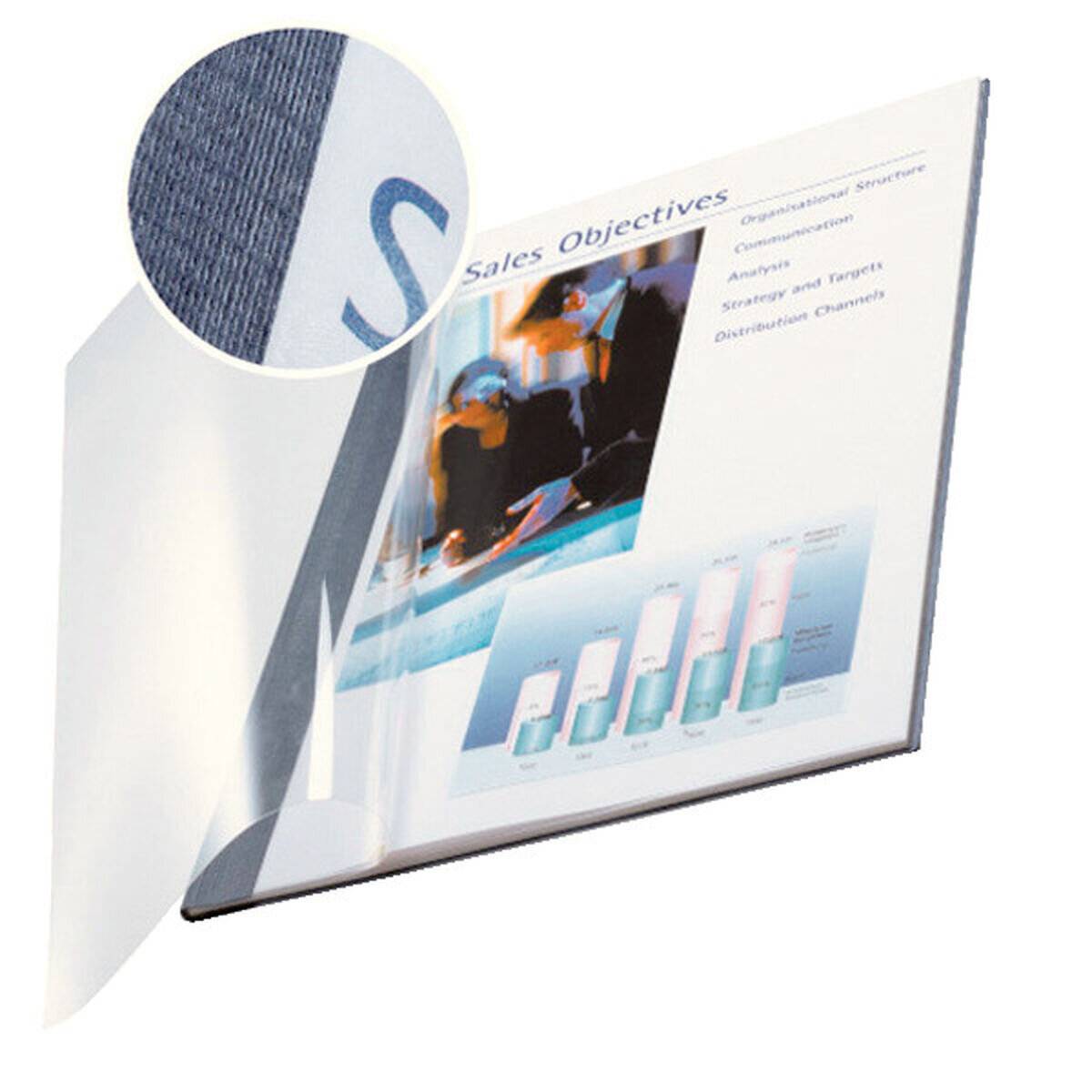 10 LEITZ Buchbindemappen blau für 71 - 105 Blatt