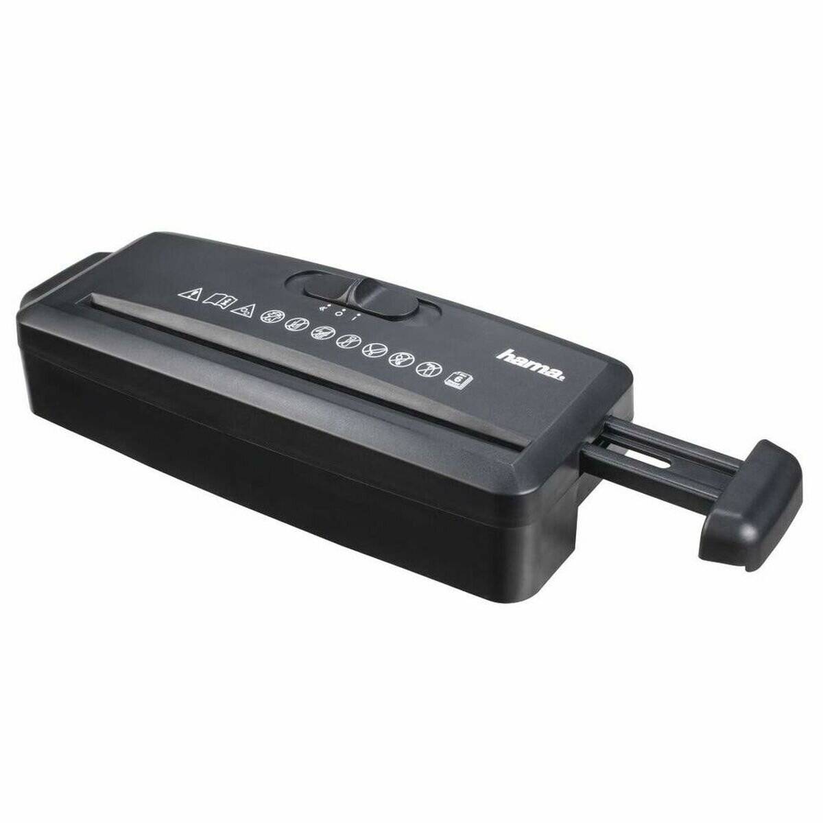 hama Mini S6 Aktenvernichter mit Streifenschnitt P-1 8 mm 6 Blatt schwarz