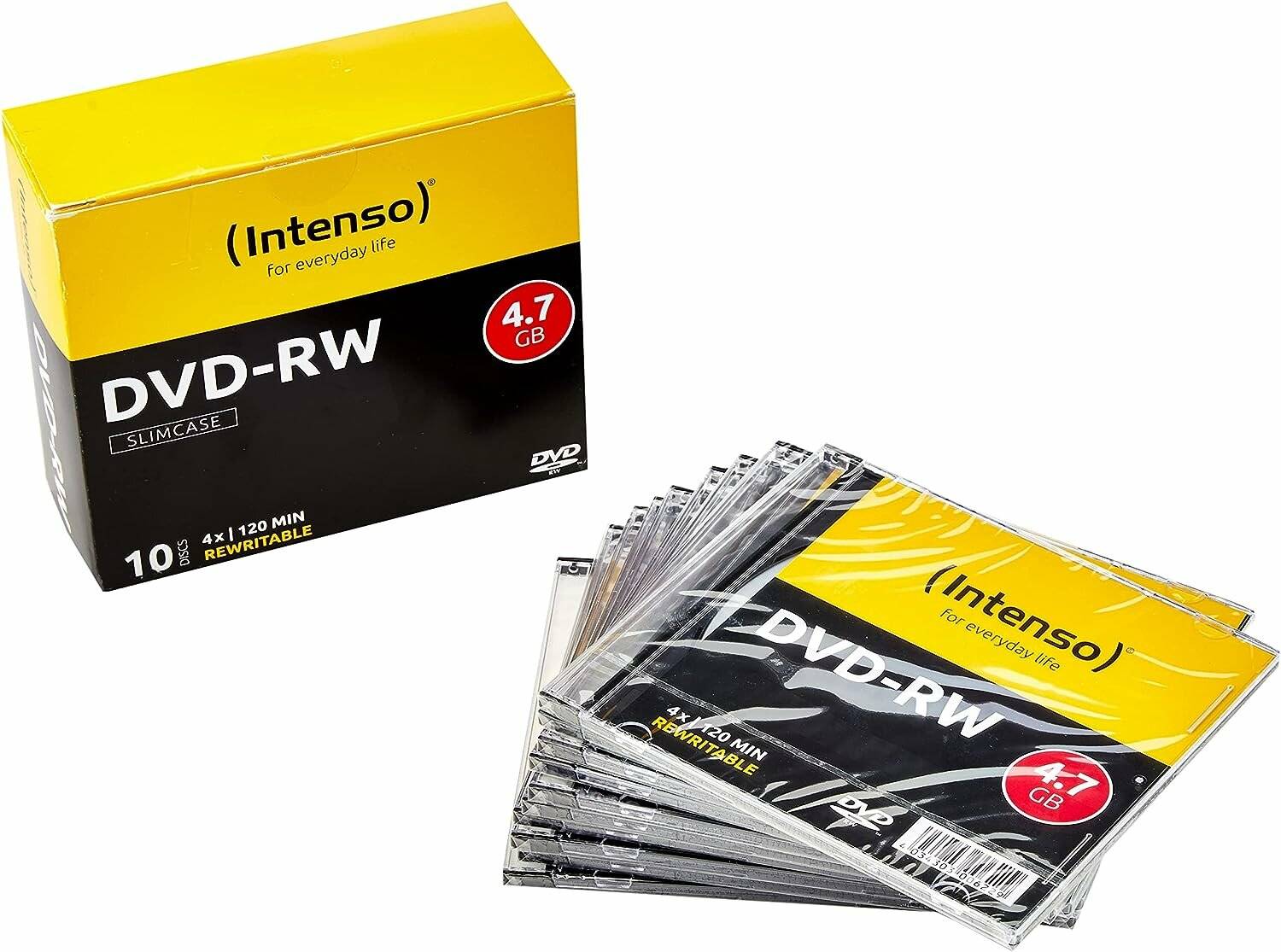 10 Intenso DVD-RW 4,7 GB wiederbeschreibbar