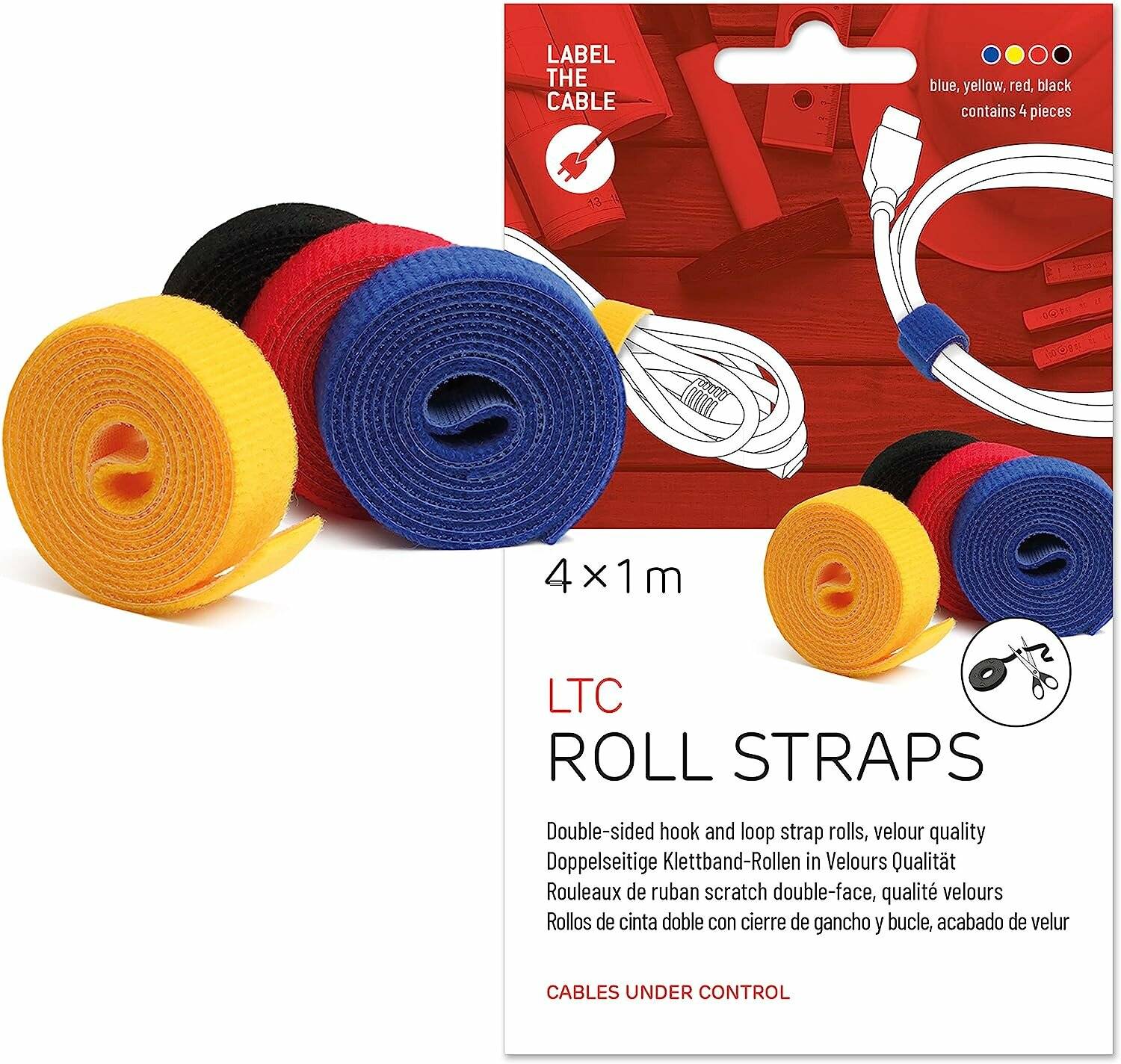 4 LABEL THE CABLE Klettband ROLL STRAPS farbsortiert