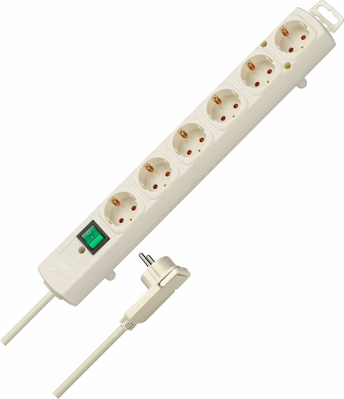 brennenstuhl Comfort-Line Plus 6-fach Steckdosenleiste mit Schalter 2,0 m weiß