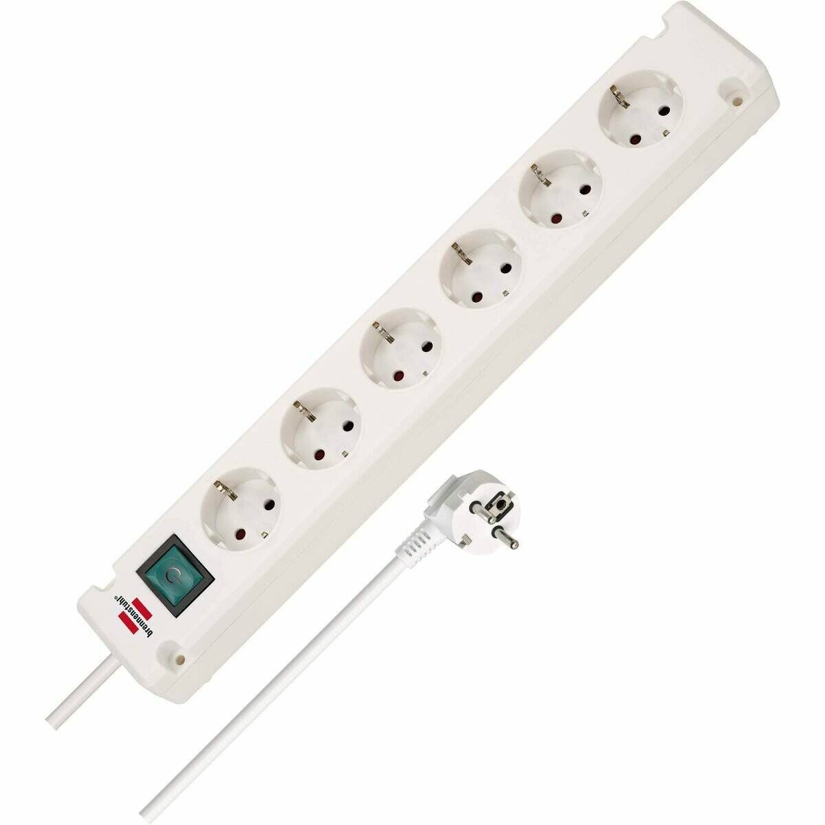 brennenstuhl Bremounta 6-fach Steckdosenleiste mit Schalter 3,0 m weiß