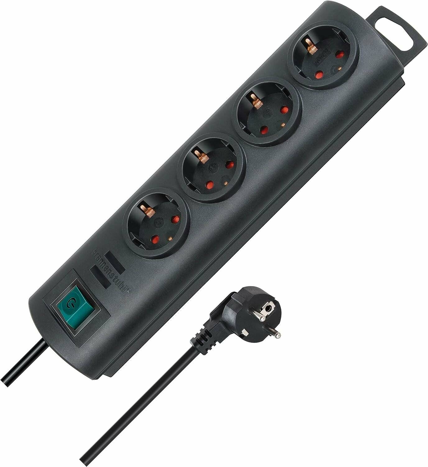 brennenstuhl Primera-Line 4-fach Steckdosenleiste mit Schalter 1,5 m schwarz