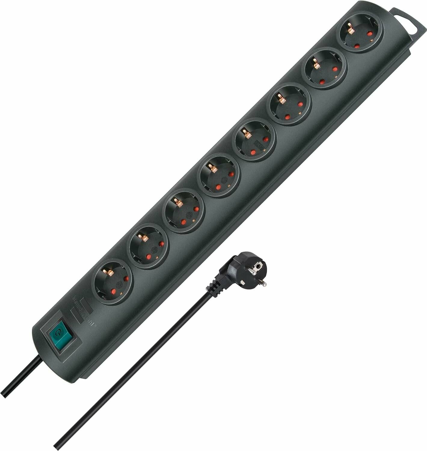 brennenstuhl Primera-Line 8-fach Steckdosenleiste mit Schalter 2,0 m schwarz