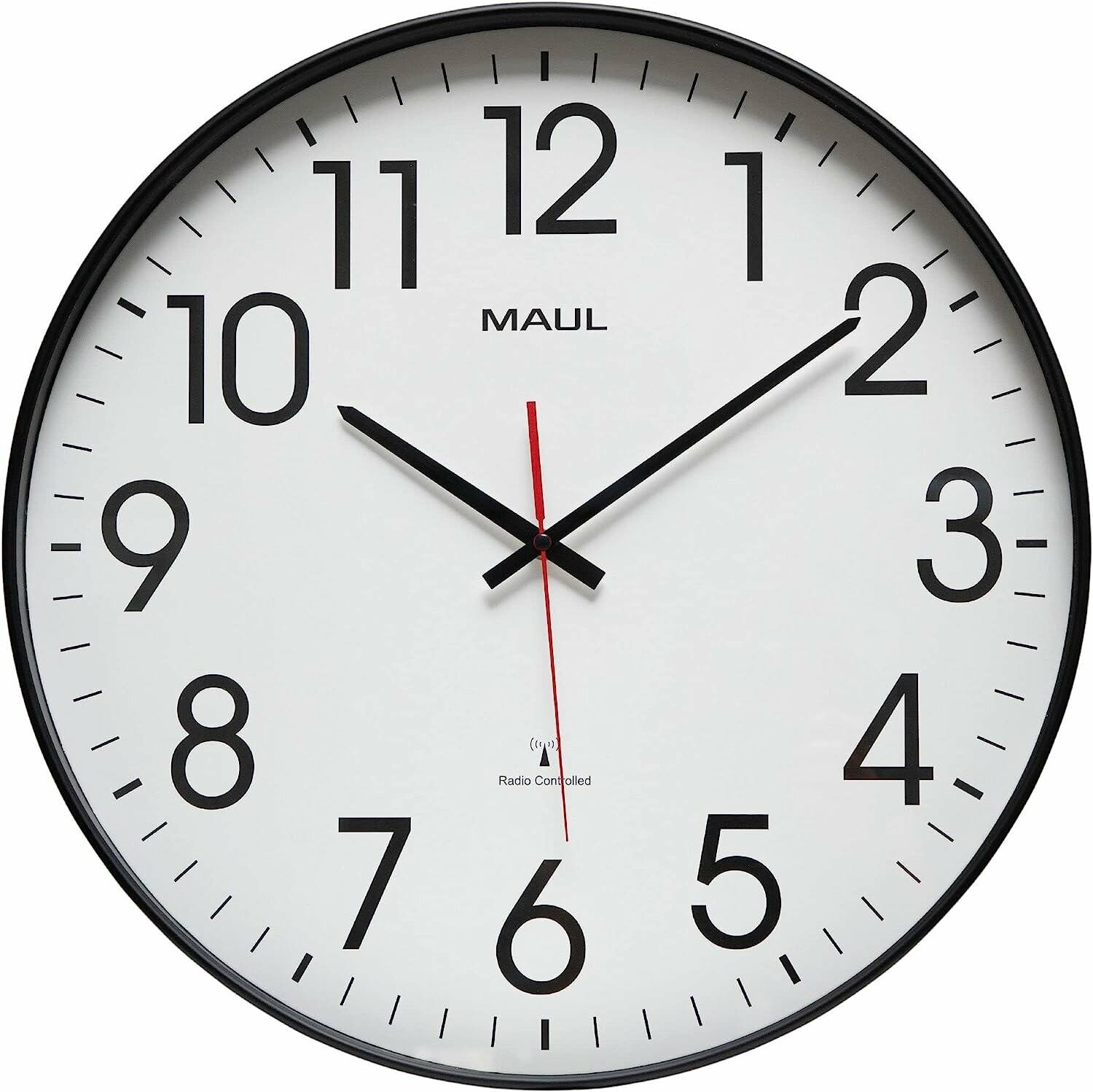 MAUL Funkwanduhr MAULclimb schwarz 47,0 cm Kunststoff