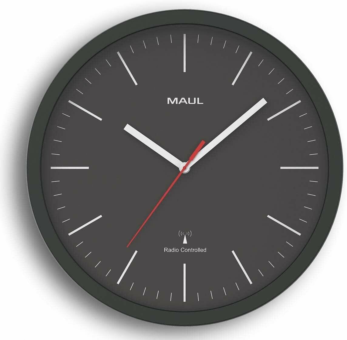 MAUL Funkwanduhr MAULjump schwarz 30,5 cm Kunststoff