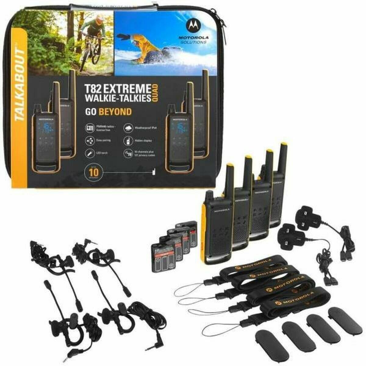 MOTOROLA Talkabout T82 EXTREME Quadpack Funkgeräte schwarz/gelb