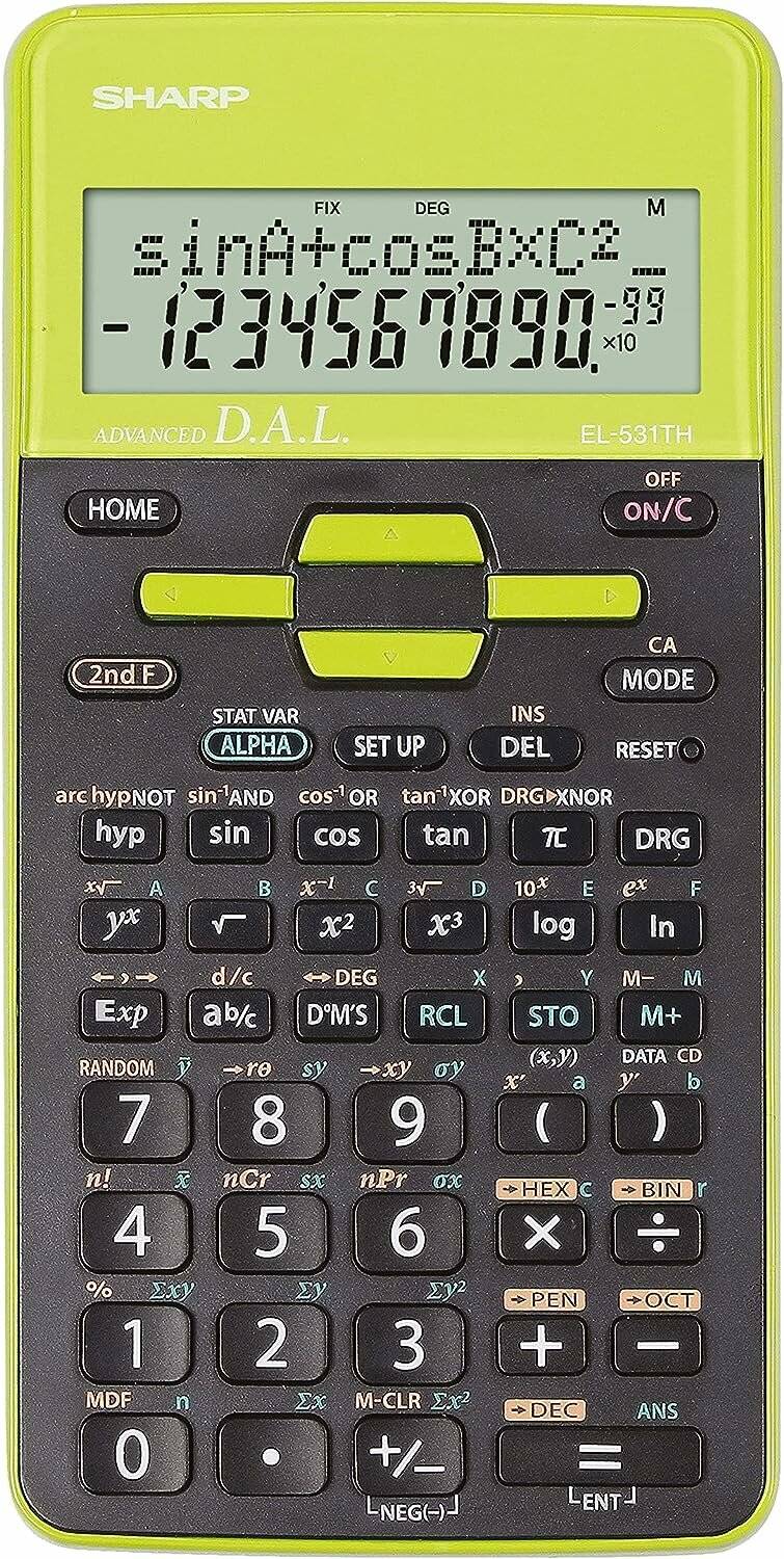 SHARP EL-531TH Wissenschaftlicher Taschenrechner schwarz/grün