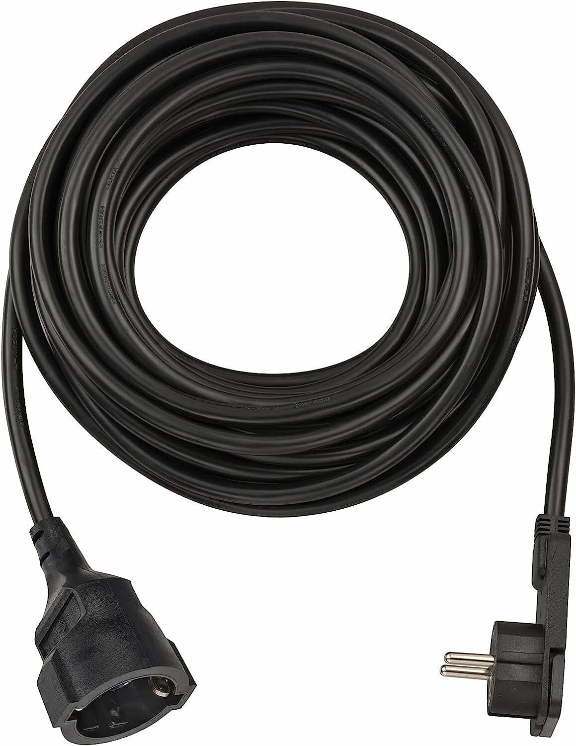 Brennenstuhl VerlÃ ¤ ngerungskabel, 1x Winkel-Flachstecker (schwarz, 10 Meter)