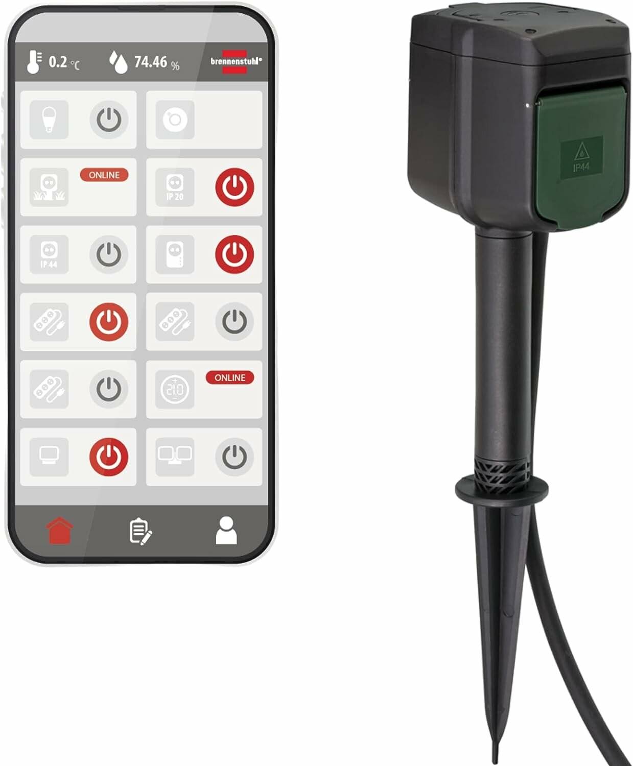brennenstuhl Connect 2-fach 10 m Erdspieß WLAN-Steckdosen