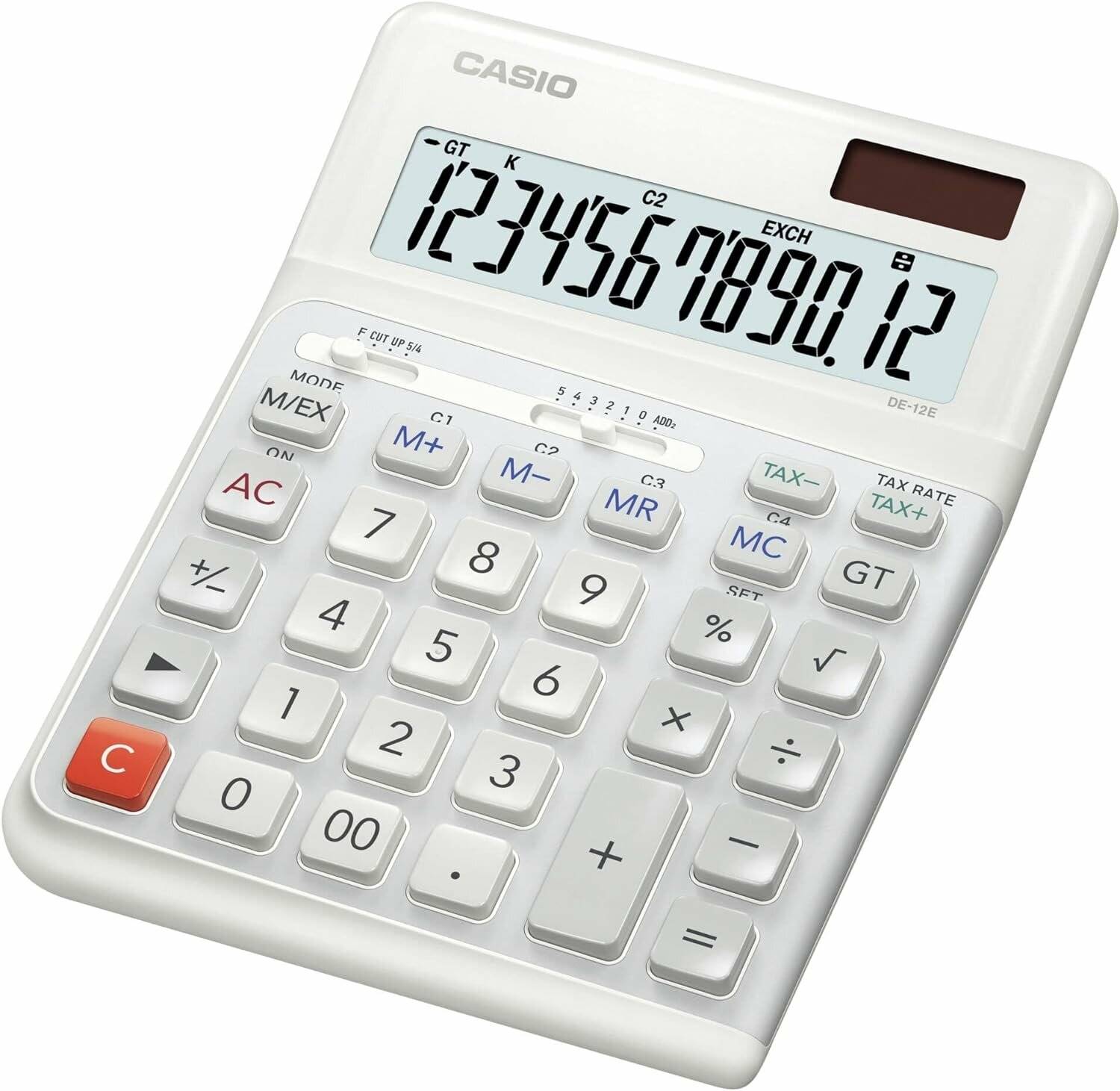 CASIO DE-12E-WE Tischrechner weiß