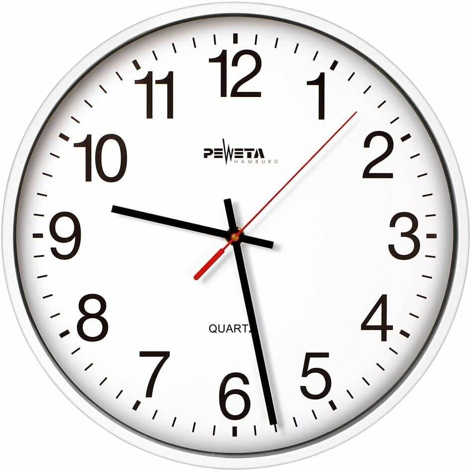 PEWETA Wanduhr weiß 25,0 cm Kunststoff