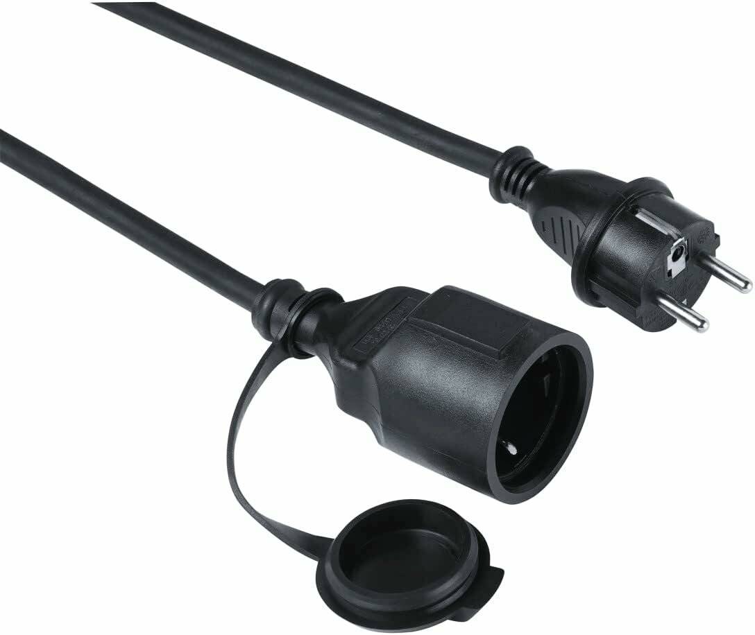 hama Verlängerungskabel 10,0 m schwarz