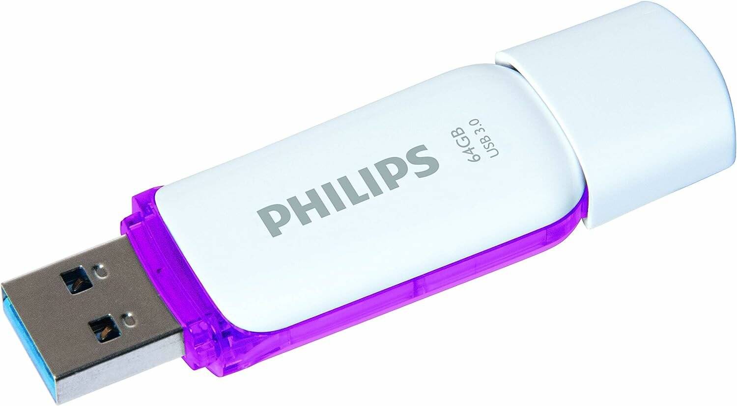 PHILIPS USB-Stick Snow lila, weiß 64 GB