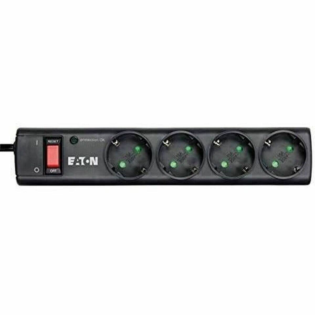 EATON Protection Strip 4 DIN 4-fach Steckdosenleiste mit Überspannungsschutz schwarz