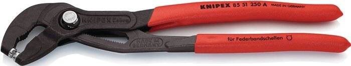 Ein rotgriffiges Werkzeug mit dem Aufdruck 'Made in Germany' auf dem Metallbereich. Das Logo 'KNI' ist teilweise am Griff sichtbar.