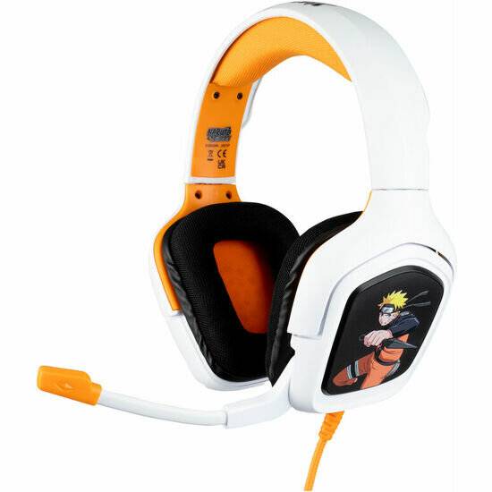 Konix Universal Gaming Headset mit flexiblem Mikrofon, Kompatibel mit PS4, PS5, Xbox One, PC, Tablet, Smartphone, Weiß/Orange, Schwarz, Einzigartige