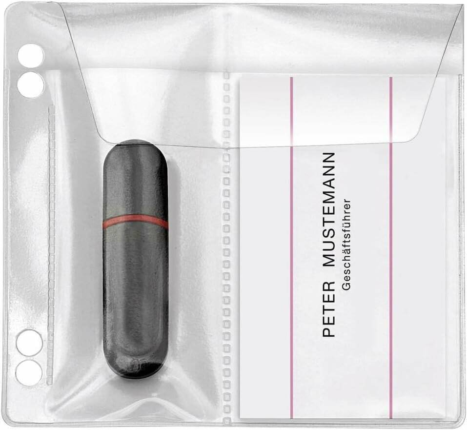10 VELOFLEX 2er USB-Stick-Hüllen abheftbar transparent