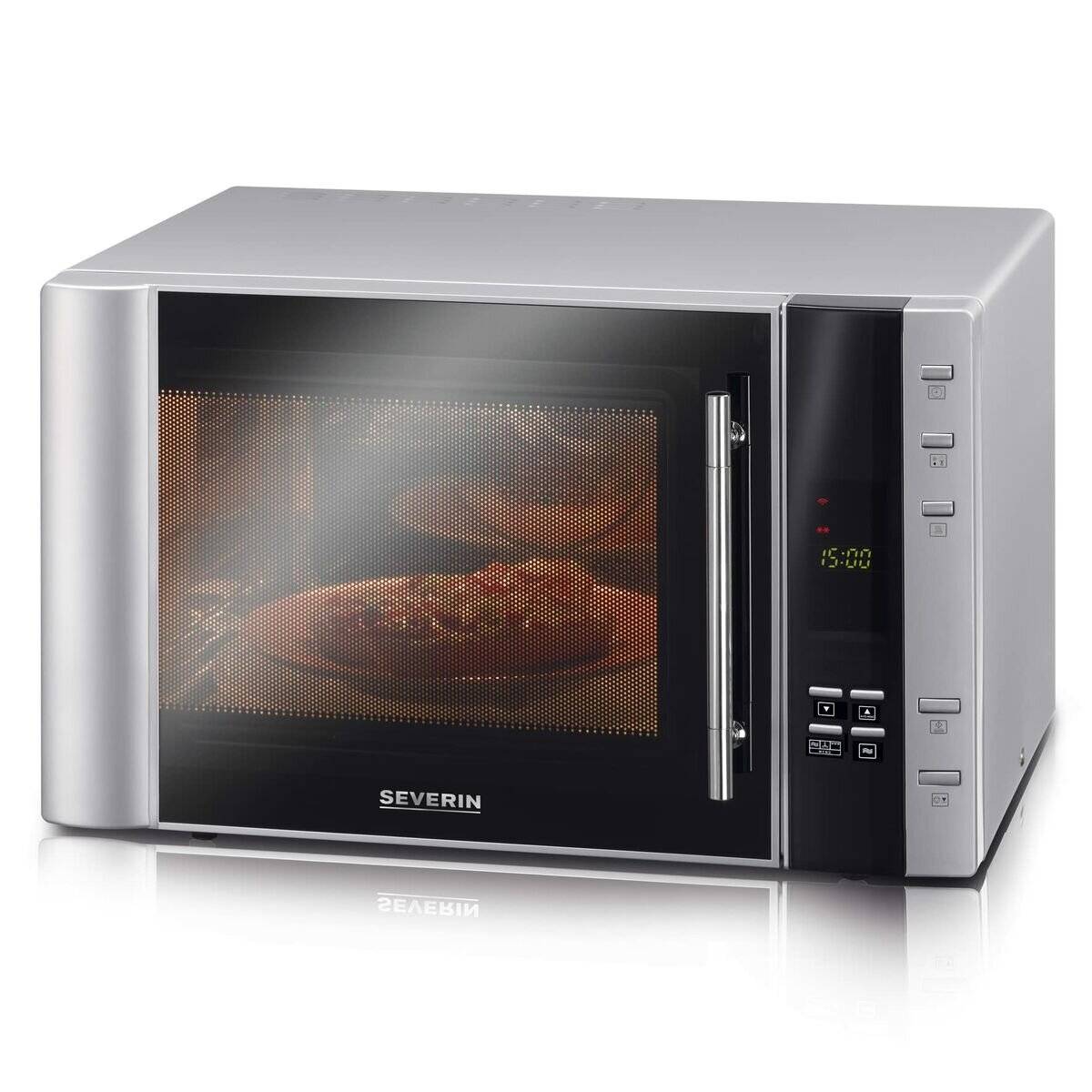Severin - Mikrowelle mit Grill 900 Watt 30 l - Stahl/Schwarz (29069)