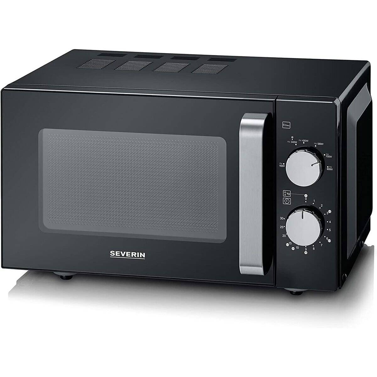 Severin - Mikrowelle mit Keramikplatte 20L/800W - Schwarz/Stahl (24203)