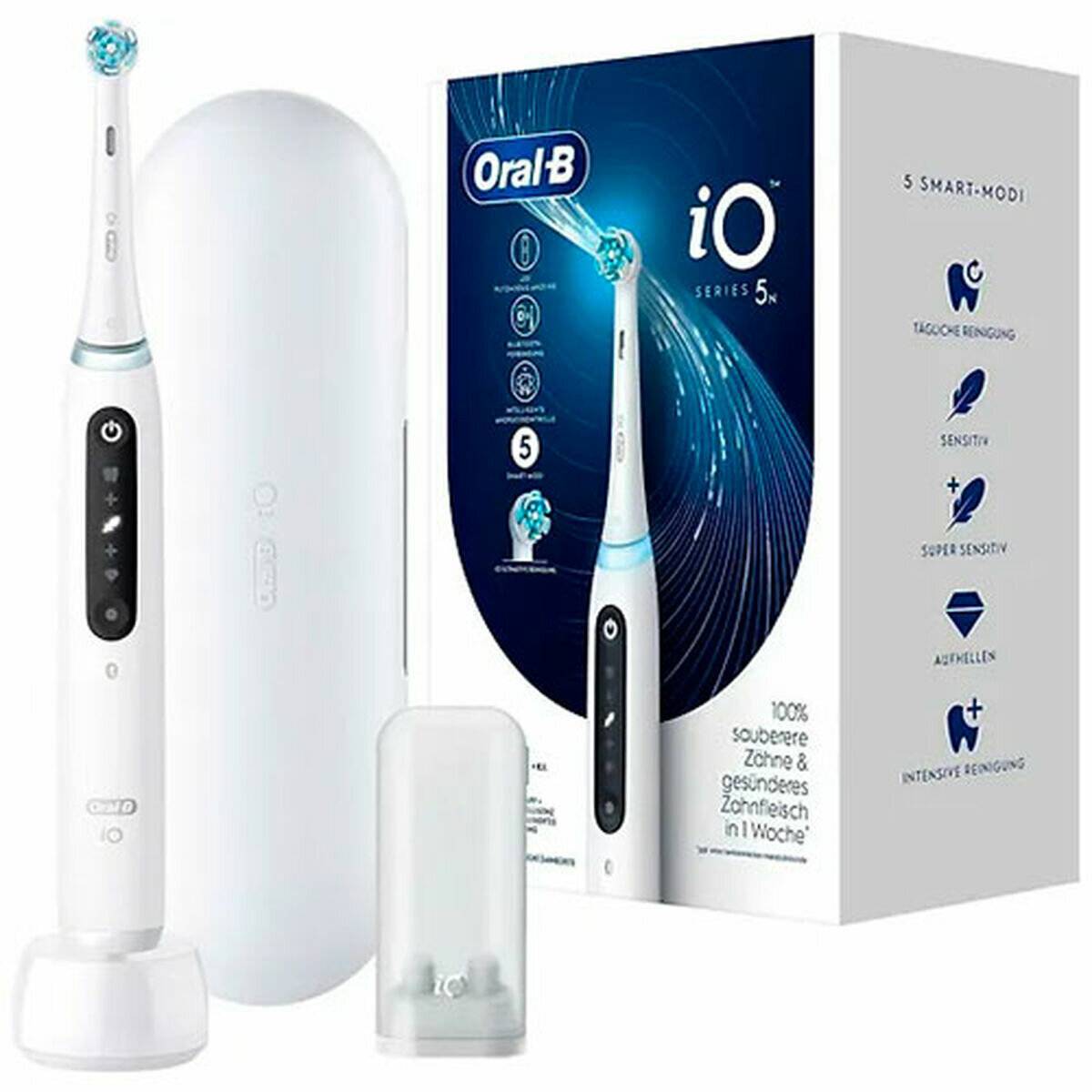 Oral-B iO Series 5, Elektrische Zahnbürste (weiß, Quite White)