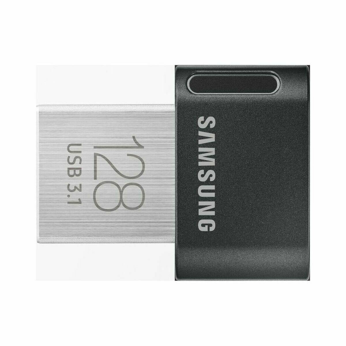 Samsung 128GB USB 3.1 Stick mit kompaktem Design in silber-schwarzer Farbkombination. Geeignet für Datenspeicherung.